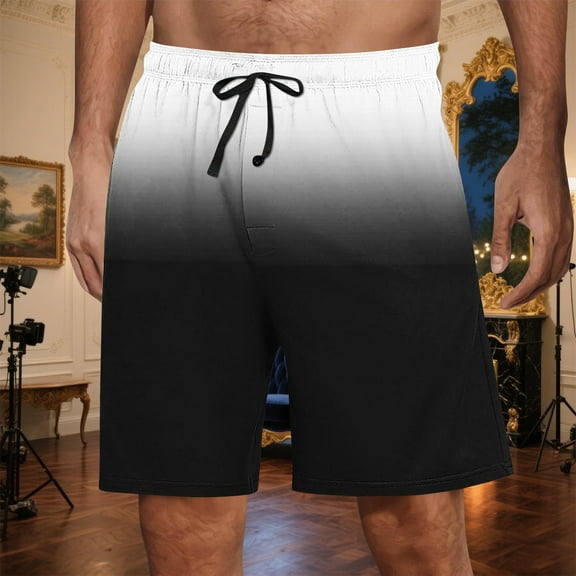 FDGIU Cargo Shorts Men Casual Fashion Gradient Shorts With Pocket Elastic Waist Short Pants Bermuda Shorts Back to School Essentials