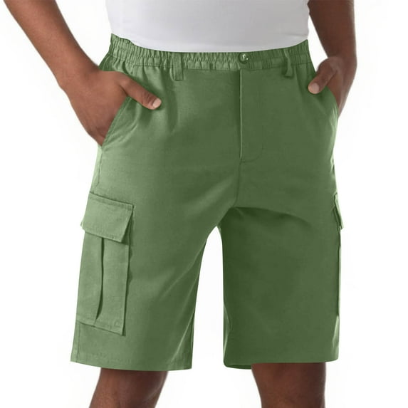 FDGIU Cargo Shorts Men Faddish Outdoors Solid Casual Pocket Button Zipper Sport Shorts Pants Bermuda Shorts Back to School Essentials
