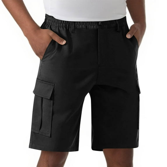 FDGIU Cargo Shorts Men Faddish Outdoors Solid Casual Pocket Button Zipper Sport Shorts Pants Bermuda Shorts Back to School Essentials