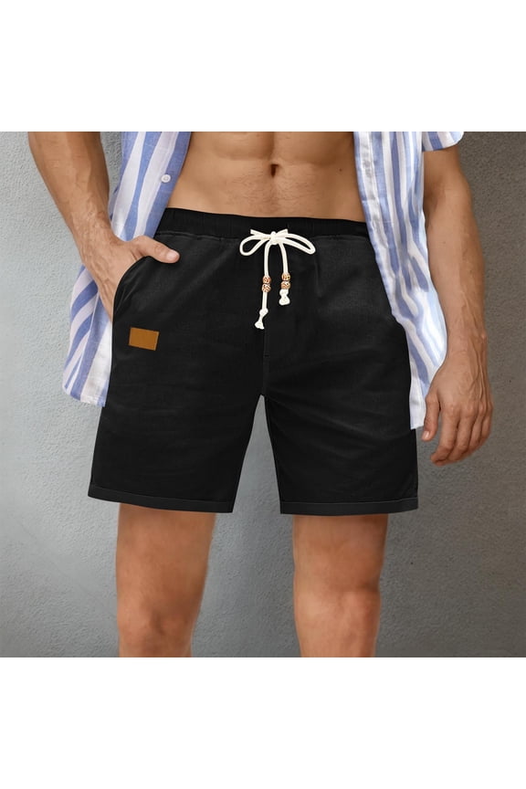 Cargo Shorts Men Fashion Casual Solid Drawstring Elastic With Pockets Shorts Bermuda Shorts Back to School Essentials