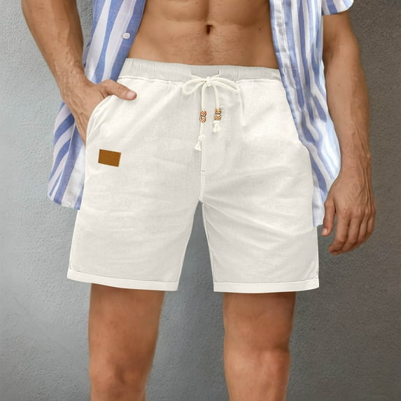 FDGIU Cargo Shorts Men Fashion Casual Solid Drawstring Elastic With Pockets Shorts Bermuda Shorts Back to School Essentials