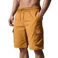 thumbnail image 1 of FDGIU Cargo Shorts Summer Men Cargo Shorts With Drawstring At The Waist Large Pockets Casual Sportswear Pants Bermuda Shorts Back to School Essentials, 1 of 6