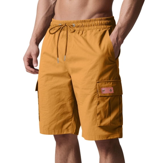 FDGIU Cargo Shorts Summer Men Cargo Shorts With Drawstring At The Waist Large Pockets Casual Sportswear Pants Bermuda Shorts Back to School Essentials