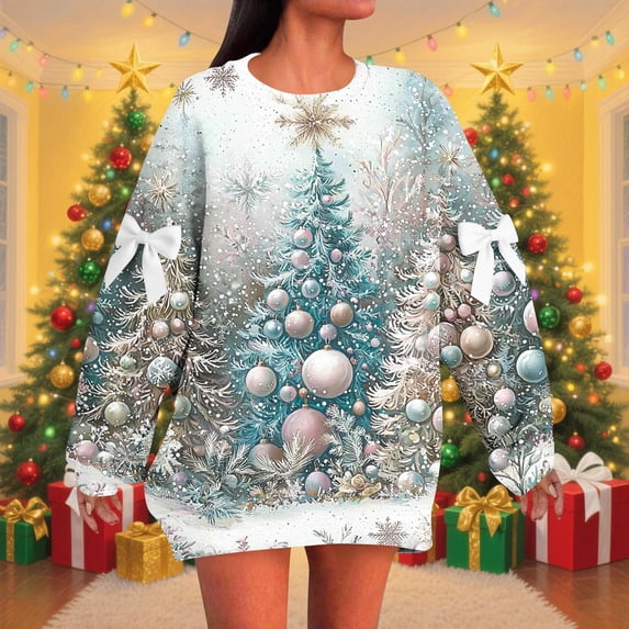 FDGIU Christmas Sweatshirt for Women 2025 – Merry Holiday Pullover, Cozy Long Sleeve Loose Fit Top