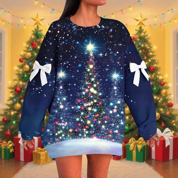 FDGIU Christmas Sweatshirt for Women 2025 – Merry Holiday Pullover, Cozy Long Sleeve Loose Fit Top