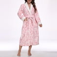 thumbnail image 1 of FDGIU Cozy Fleece Bathrobe for Women, Long Robe with Belt, Plush Flannel House Coat for Women Plus Size, 1 of 7