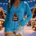 thumbnail image 1 of FDGIU Cute Christmas Graphic Tee for Women, Long Sleeve Crewneck Blouse, Cozy Loose Fit for Holiday Parties, 1 of 6