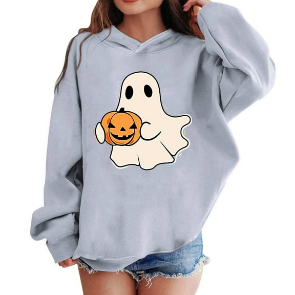 FDGIU Halloween Costumes for Kids Boys And Girls Casual Long Sleeve Hoodies Cute Oversized Fleece Pocket Sweatshirt Tops Hooded Sweatshirts Fall