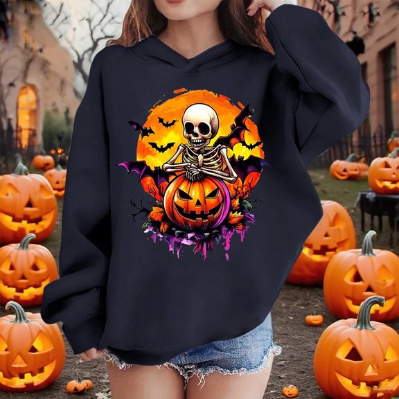 FDGIU Halloween Costumes for Kids Boys And Girls Casual Long Sleeve Hoodies Cute Oversized Fleece Pocket Sweatshirt Tops Hooded Sweatshirts Fall