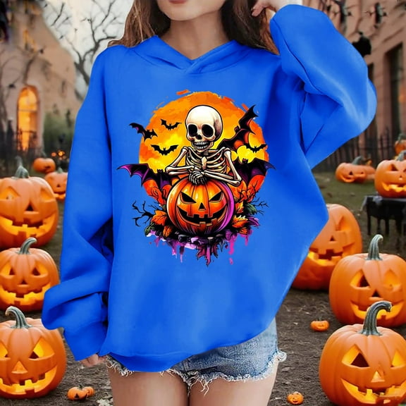 FDGIU Halloween Costumes for Kids Boys And Girls Casual Long Sleeve Hoodies Cute Oversized Fleece Pocket Sweatshirt Tops Hooded Sweatshirts Fall