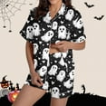 thumbnail image 1 of FDGIU Halloween Pajamas Women Halloween Print Casual Turndown Collar Short Sleeve Blouse Button Short Pants Pajamas Suit Soft Sleepshirts, 1 of 5