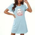 thumbnail image 1 of FDGIU Halloween Pajamas Women's Oversized Short Nightgown Fashion Chest Print Short Sleeve Nightdress Soft Sleepshirts, 1 of 3