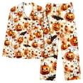 thumbnail image 1 of FDGIU Halloween Pajamas Women's Spring/Summer Floral Printed Round Neck Long Sleeve T-shirt Soft Sleepshirts, 1 of 6