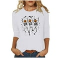 thumbnail image 1 of FDGIU Halloween Shirts for Women Women's Fashion Tees Casual Crewneck 3/4 Sleeve Loose T Shirt Ladies Blouses Shirts Spooky Season Graphic, 1 of 4