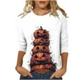 thumbnail image 1 of FDGIU Halloween Shirts for Women Women's Fashion Tees Casual Crewneck 3/4 Sleeve Loose T Shirt Ladies Blouses Shirts Spooky Season Graphic, 1 of 5