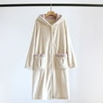 thumbnail image 1 of FDGIU Long Fluffy Bathrobe for Women, Plush Sleepwear Robe, Warm & Cozy Long Sleeve Nightgown Loungewear, 1 of 6