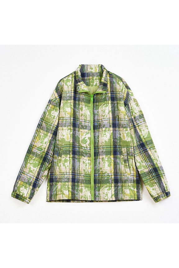 Men's 2025 Checkered Jacket - Long Sleeve Lapel Collar Cardigan, Slim Fit Zip Up Office Jacket, Open Front Fall Casual Outerwear & Fashion