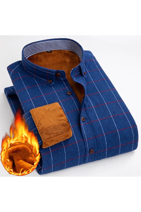Men's 2025 Fall Plaid Shacket - Long Sleeve Button Down Jacket, Comfy Lined Flannel Shirt Coat with Pockets