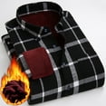 thumbnail image 1 of FDGIU Men's 2025 Fall Plaid Shacket - Long Sleeve Button Down Jacket, Comfy Lined Flannel Shirt Coat with Pockets, 1 of 3
