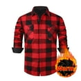 thumbnail image 1 of FDGIU Men's 2025 Fall Plaid Shacket - Long Sleeve Button Down Jacket, Comfy Lined Flannel Shirt Coat with Pockets, 1 of 7