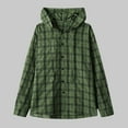 thumbnail image 1 of FDGIU Men's 2025 Flannel Lined Plaid Jacket - Button Down Hooded Flannel, Winter Workwear with Fleece Lining, Outdoor Shirt Coat, 1 of 4