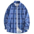 thumbnail image 1 of FDGIU Men's 2025 Flannel Shirt Jacket - Button Down Plaid Shacket, Fleece Lined with Pockets, Long Sleeve Lightweight Fall Outerwear & Layering Piece, 1 of 3