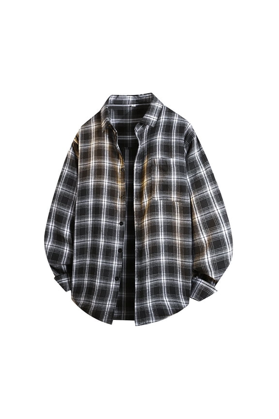 Men's 2025 Flannel Shirt Jacket - Button Down Plaid Shacket, Fleece Lined with Pockets, Long Sleeve Lightweight Fall Outerwear & Layering Piece