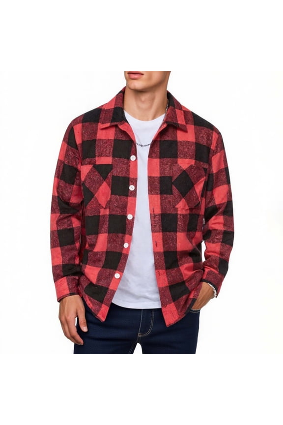 Men's 2025 Flannel Shirt Jacket - Button Down Plaid Shacket, Fleece Lined with Pockets, Long Sleeve Lightweight Fall Outerwear & Layering Piece