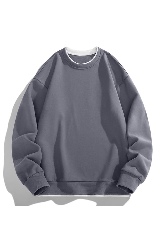 Men's 2025 Fleece Crewneck - Soft Warm Long Sleeve Pullover, Lightweight Winter Sweatshirt for Everyday Wear & Streetwear Top