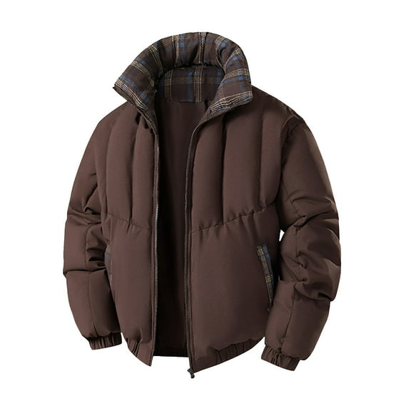 FDGIU Men's 2025 Plaid Flannel Jacket - Fleece Lined Full Zip Hoodie with Pockets, Winter Coat & Outdoor Workwear Casual Fall Winter Wear