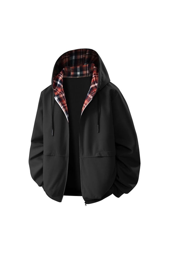 Men's 2025 Plaid Flannel Jacket - Fleece Lined Full Zip Hoodie with Pockets, Winter Coat & Outdoor Workwear Casual Fall Winter Wear