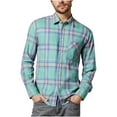thumbnail image 1 of FDGIU Men's 2025 Plaid Flannel Shirt - Long Sleeve Button Down, Classic Pocket Casual Fall Top, 1 of 6