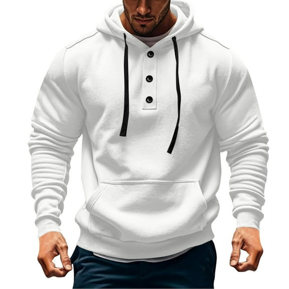 FDGIU Men's 2025 Workout Hoodie - Fleece Thermal Lined Pullover with Pockets, Gym Sweatshirt Hoodie