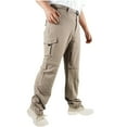 thumbnail image 1 of FDGIU Men's Baggy Cargo Pants - Straight Leg Twill Work Pants, Elastic Drawstring Waist for Outdoor Casual Wear, 1 of 5
