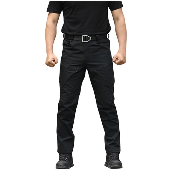 FDGIU Men's Cargo Pants - Lightweight Stretch Work Pants with Drawstring, Relaxed Fit with Pockets for Hiking & Casual