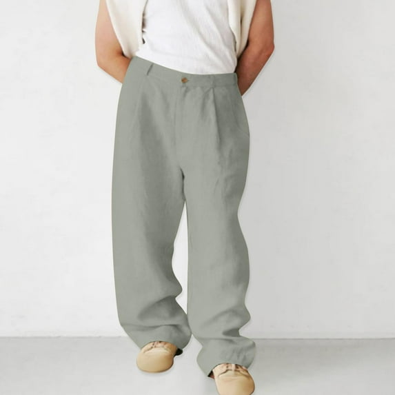 FDGIU Men's Cargo Pants - Vintage Straight Fit Jogger with Drawstring, Cargo Jogger Pants with Pockets, Trendy Sweatpants for Work & Vacation