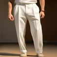 thumbnail image 1 of FDGIU Men's Cargo Pants - Vintage Straight Fit Jogger with Drawstring, Cargo Jogger Pants with Pockets, Trendy Sweatpants for Work & Vacation, 1 of 6