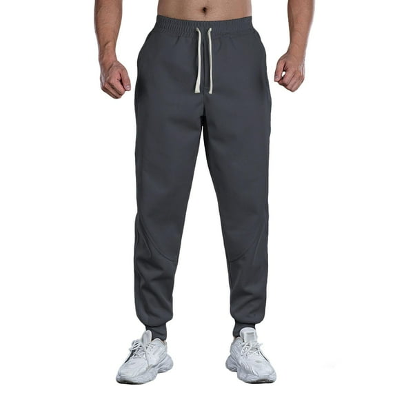 FDGIU Men's Drawstring Jogger Pants - Breathable Fabric, Casual Sweatpants with Pockets, Elastic Waist Workout Athletic Pants