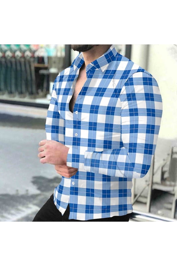 Men's Fall Flannel Shirt - Button Down Plaid, Slim Fit Cozy Long Sleeve Fall Winter Layering Piece with Pocket