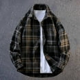 thumbnail image 1 of FDGIU Men's Fall Flannel Shirt - Button Down Plaid, Slim Fit Cozy Long Sleeve Fall Winter Layering Piece with Pocket, 1 of 4