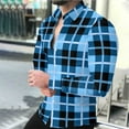 thumbnail image 1 of FDGIU Men's Fall Flannel Shirt - Button Down Plaid, Slim Fit Cozy Long Sleeve Fall Winter Layering Piece with Pocket, 1 of 7