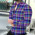 thumbnail image 1 of FDGIU Men's Fall Flannel Shirt - Button Down Plaid, Slim Fit Cozy Long Sleeve Fall Winter Layering Piece with Pocket, 1 of 7