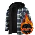thumbnail image 1 of FDGIU Men's Flannel Plaid Fleece Lined Hooded Shirt Jacket - Button Down Long Sleeve Winter Workwear Outdoor Coat with Pockets, 1 of 6