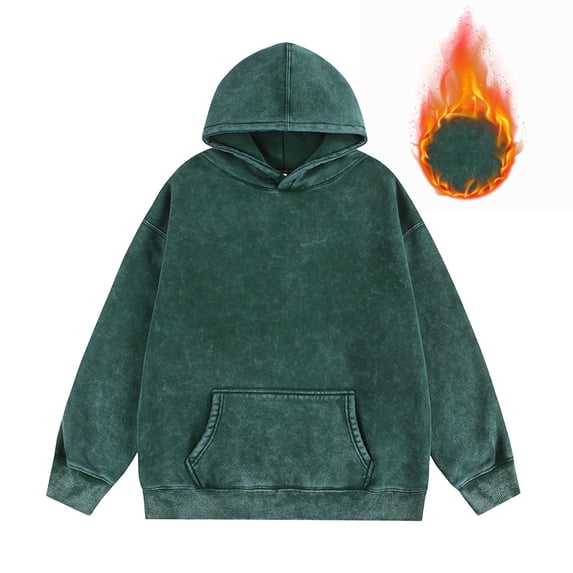 FDGIU Men's Fleece Hoodie 2025 - Oversized Pullover Sweatshirt with Pockets, Heavyweight Fall Streetwear