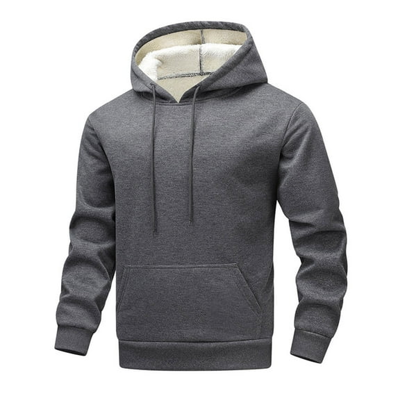 FDGIU Men's Fleece Hoodie 2025 - Oversized Pullover Sweatshirt with Pockets, Heavyweight Fall Streetwear