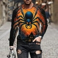 thumbnail image 1 of FDGIU Men's Halloween Graphic Tees Men Casual Round Neck Long Sleeve Pullover Halloween Printed T-Shirt Blouse Tops Casual Shirts, 1 of 5