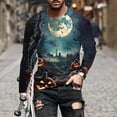 thumbnail image 1 of FDGIU Men's Halloween Graphic Tees Men Casual Round Neck Long Sleeve Pullover Halloween Printed T-Shirt Blouse Tops Casual Shirts, 1 of 5