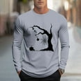 thumbnail image 1 of FDGIU Men's Halloween Graphic Tees Men Fashion Casual Print Sports Long Sleeves Round-Neck Blouses Shirts Casual Shirts, 1 of 5
