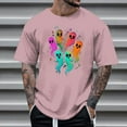 thumbnail image 1 of FDGIU Men's Halloween T-Shirt Plus Size Short Sleeve Shirts - Ghost Pumpkin Graphic Tee, Spooky Funny Costume Top, Loose Fit Short Sleeve Casual Shirt, 1 of 5