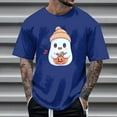 thumbnail image 1 of FDGIU Men's Halloween T-Shirt Plus Size Short Sleeve Shirts - Ghost Pumpkin Graphic Tee, Spooky Funny Costume Top, Loose Fit Short Sleeve Casual Shirt, 1 of 5